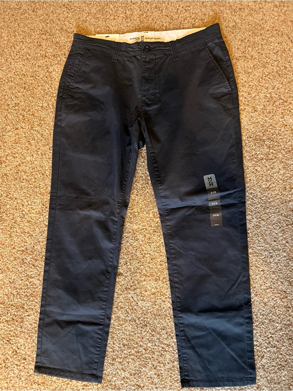 Men's Dark Navy Chino Pants - Slim Casual by